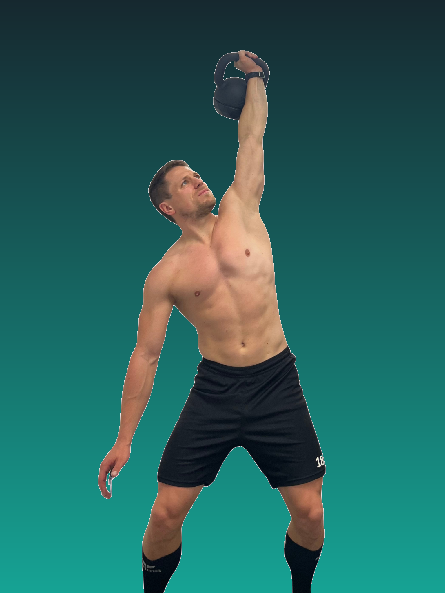 Nicolas Danse, kiné du sport, en préparation physique au kettlebell